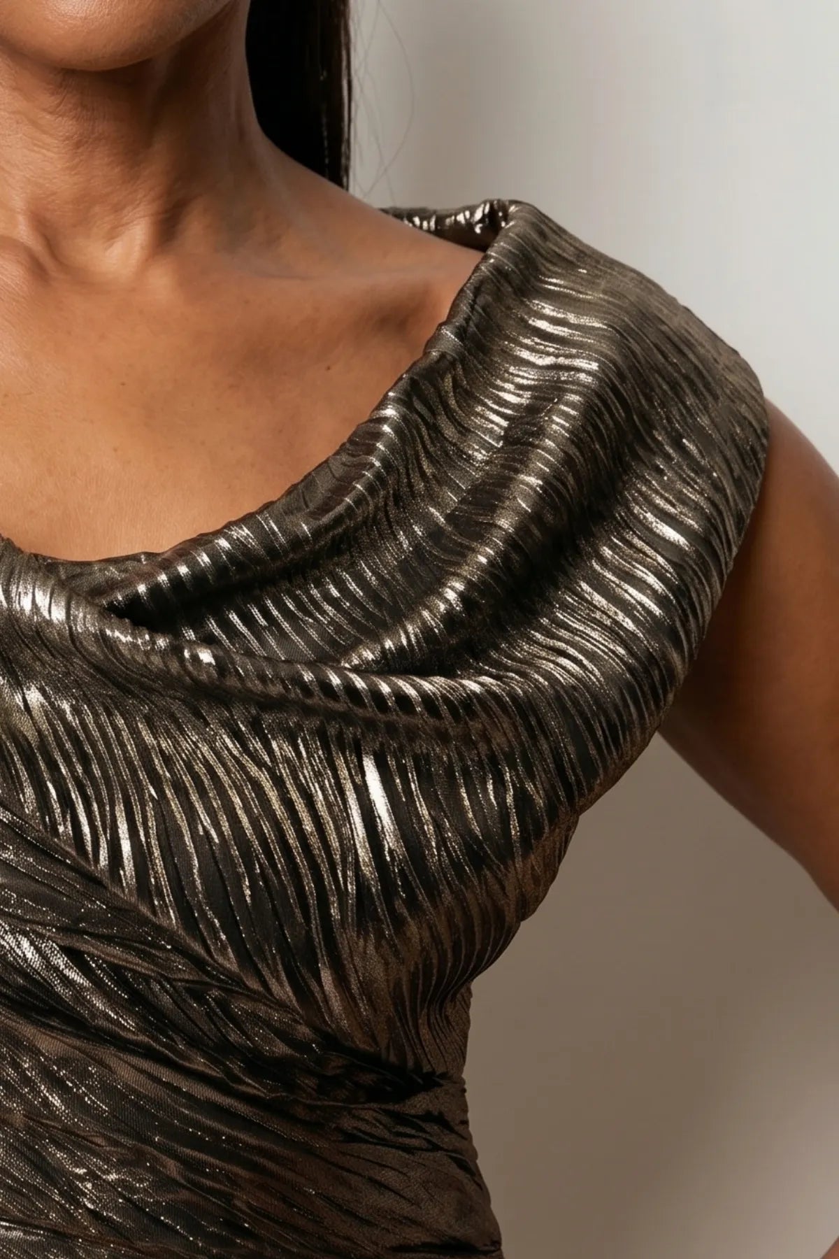 Bronze Short Metallic Dress, Laura