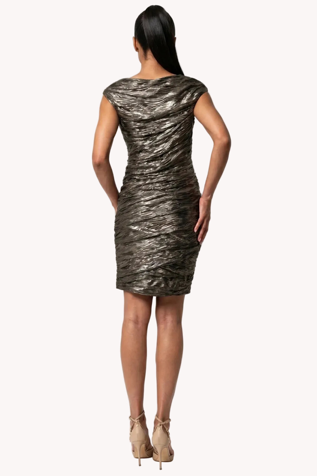Bronze Short Metallic Dress, Laura