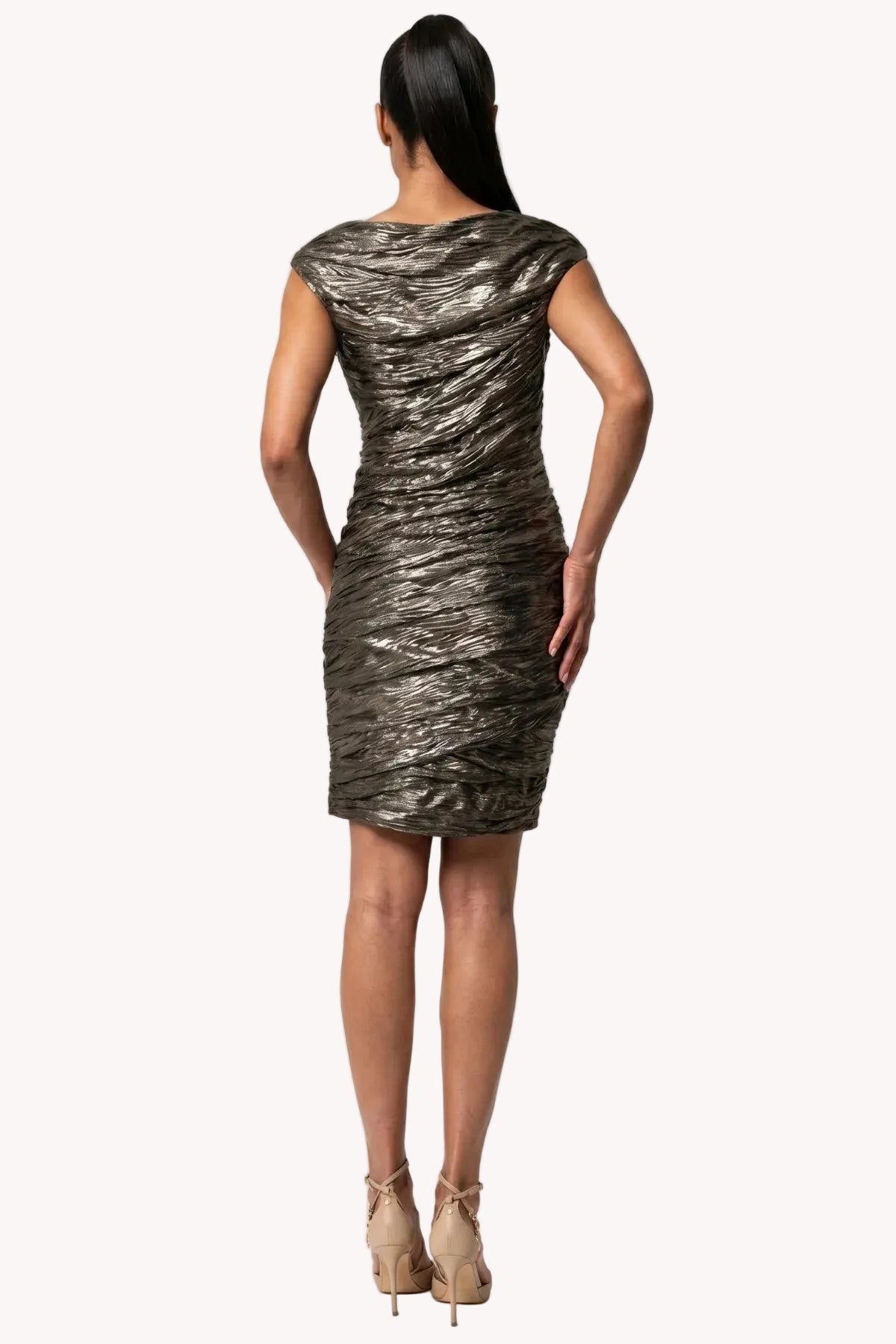 Bronze Short Metallic Dress, Laura