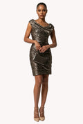 Bronze Short Metallic Dress, Laura
