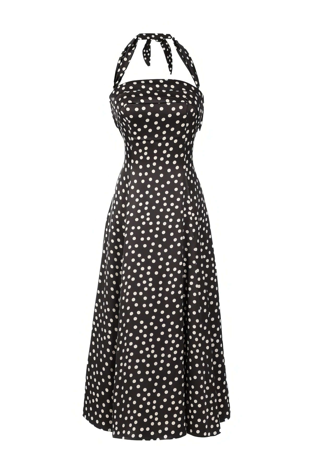 Black Polka Dot Strapless Dress, Melissa