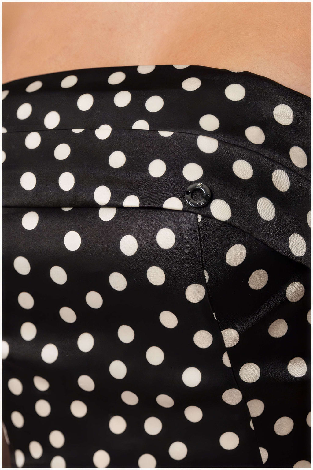Black Polka Dot Strapless Dress, Melissa