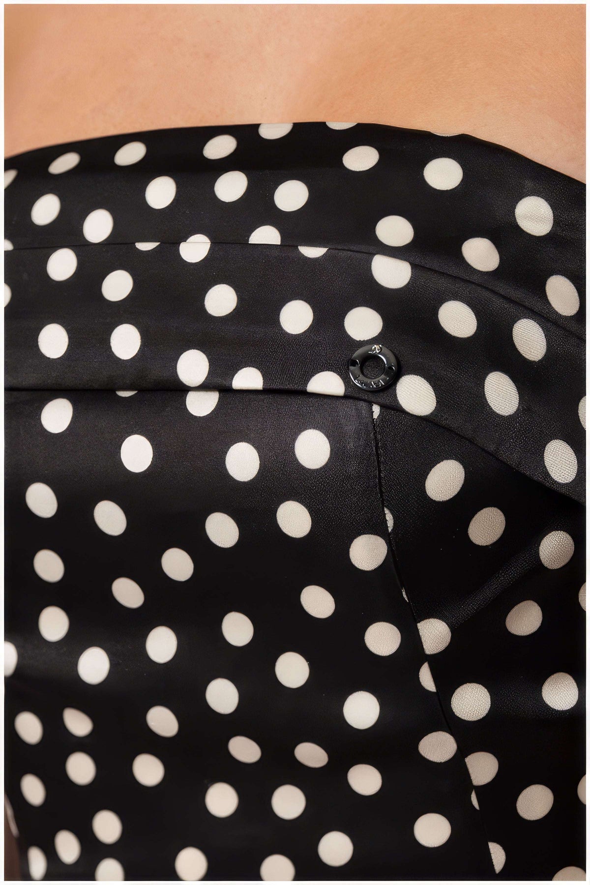 Black Polka Dot Strapless Dress, Melissa