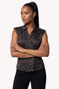 Black Polka Dot Satin Blouse, Talia