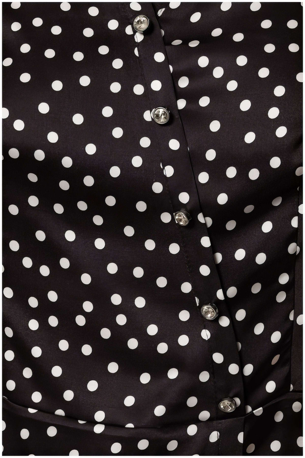 Black Polka Dot Satin Blouse, Talia