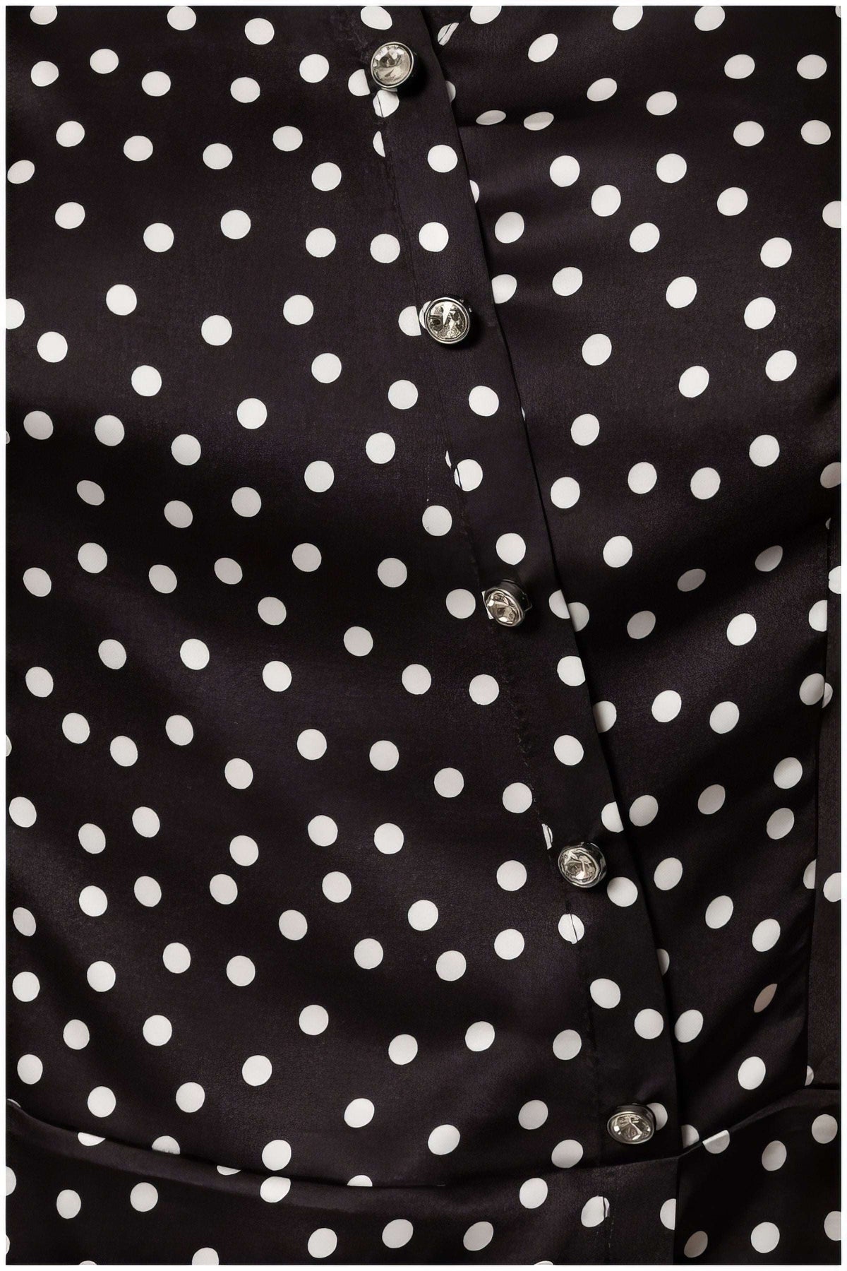 Black Polka Dot Satin Blouse, Talia