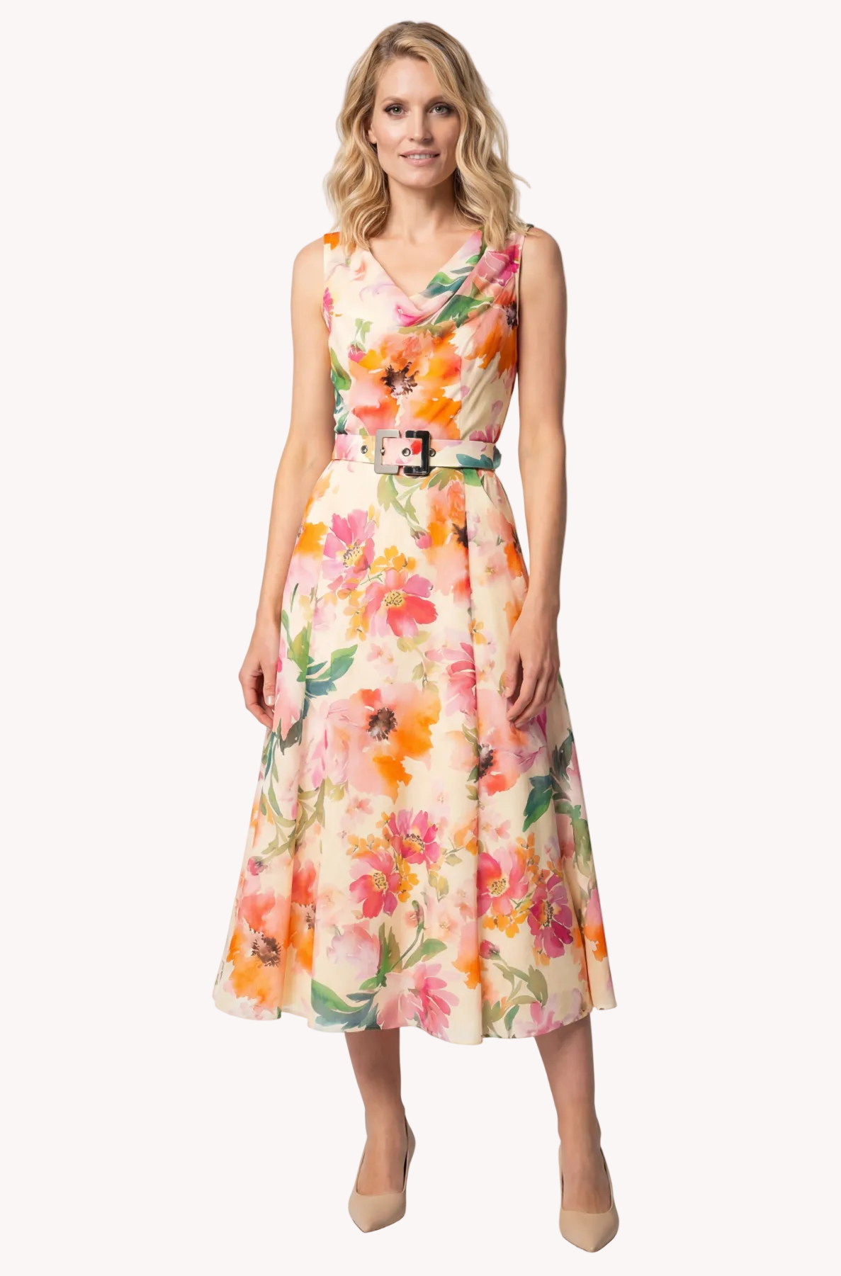 Floral Elegant Midi Dress, Amanda