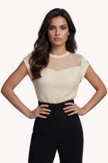 Ivory Short-Sleeve Blouse, Aria