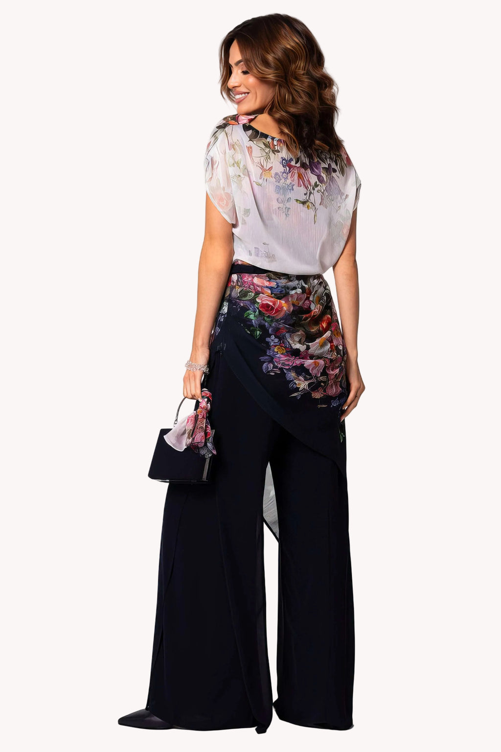 Navy Floral Two Layer Jumpsuit, Tina