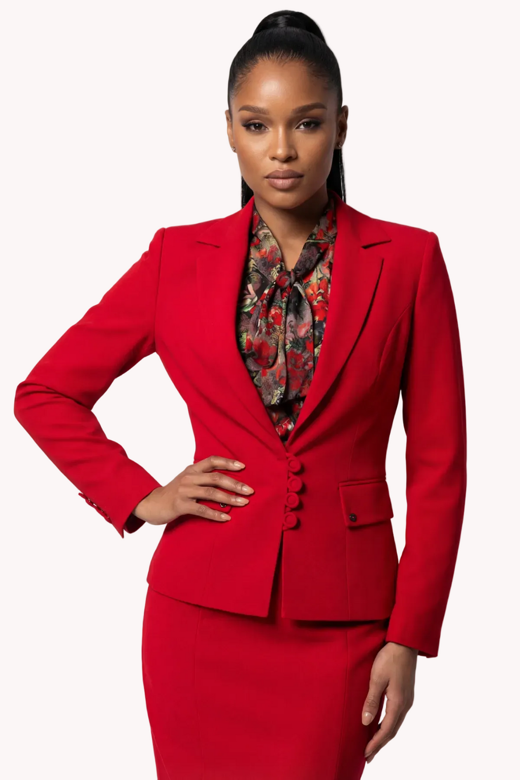 Red Tailored Blazer, Alexa