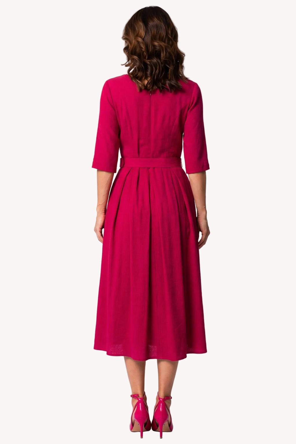 Pink Elegant Midi Dress, Charlotte