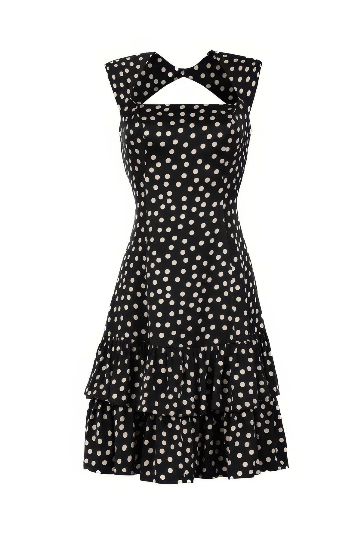 Black Polka Dot Ruffle Dress, Betty