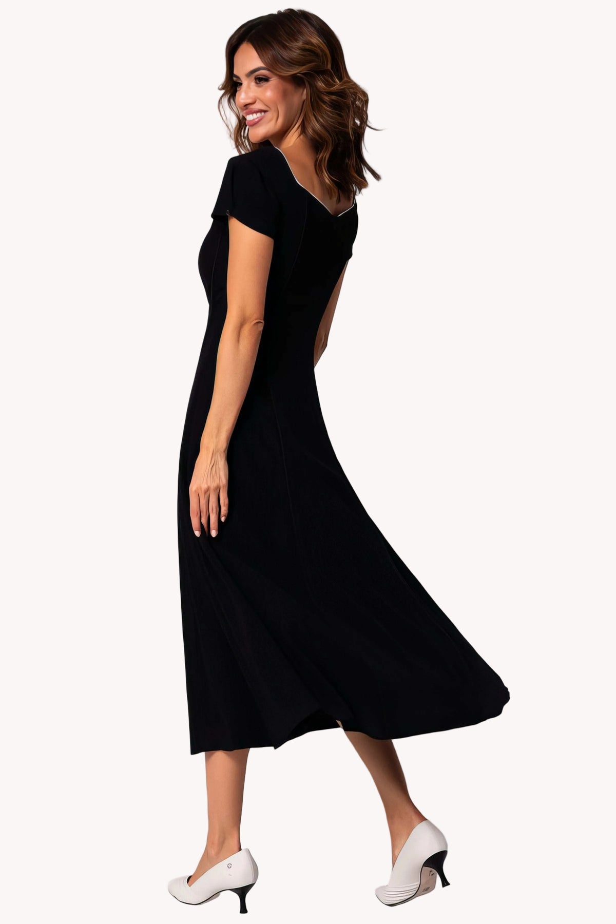 Black Elegant Midi Dress, Rina