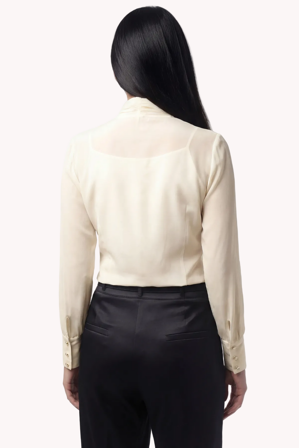 Ivory Silk Bow Tie Blouse, Emilia