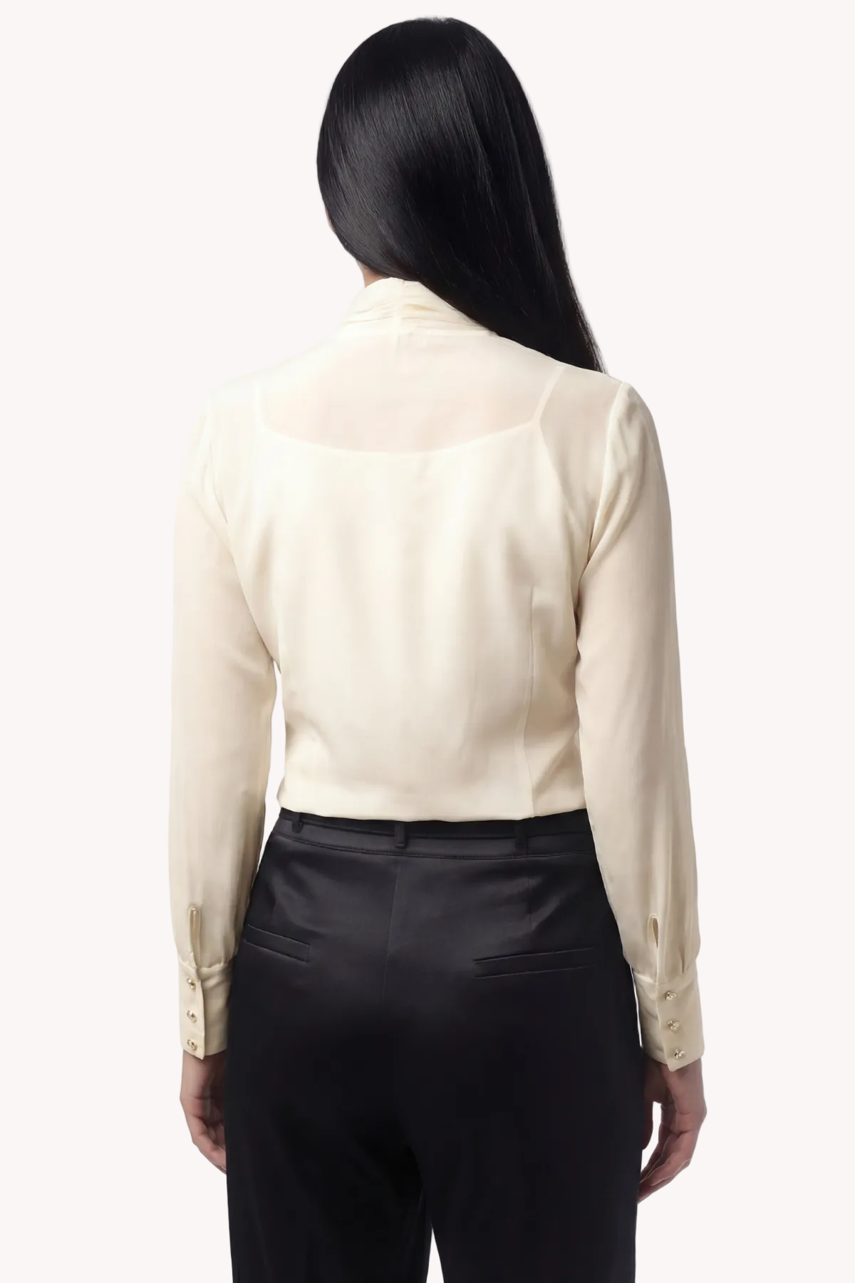 Ivory Silk Bow Tie Blouse, Emilia