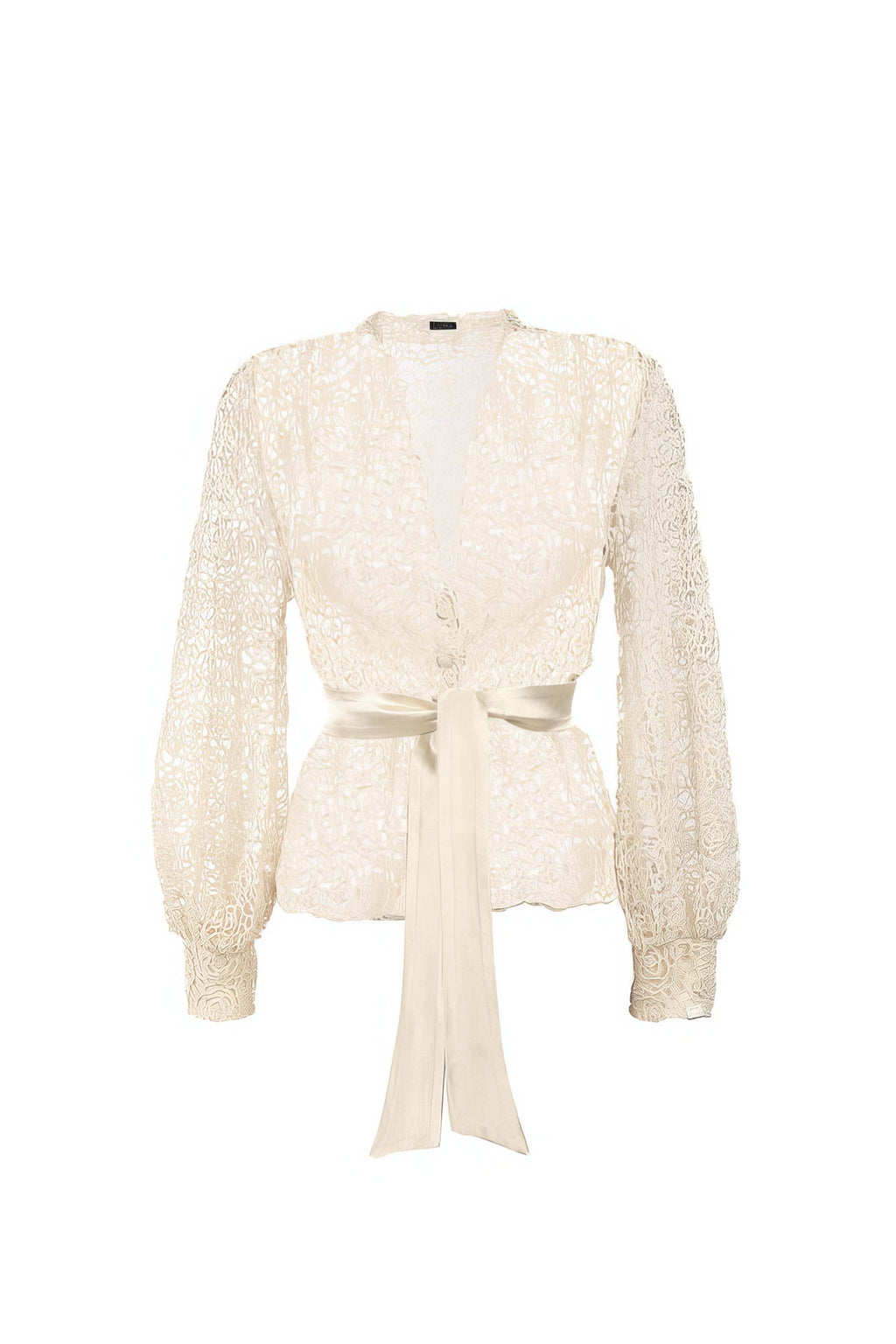 Ivory Lace Belted Sweater, Jody