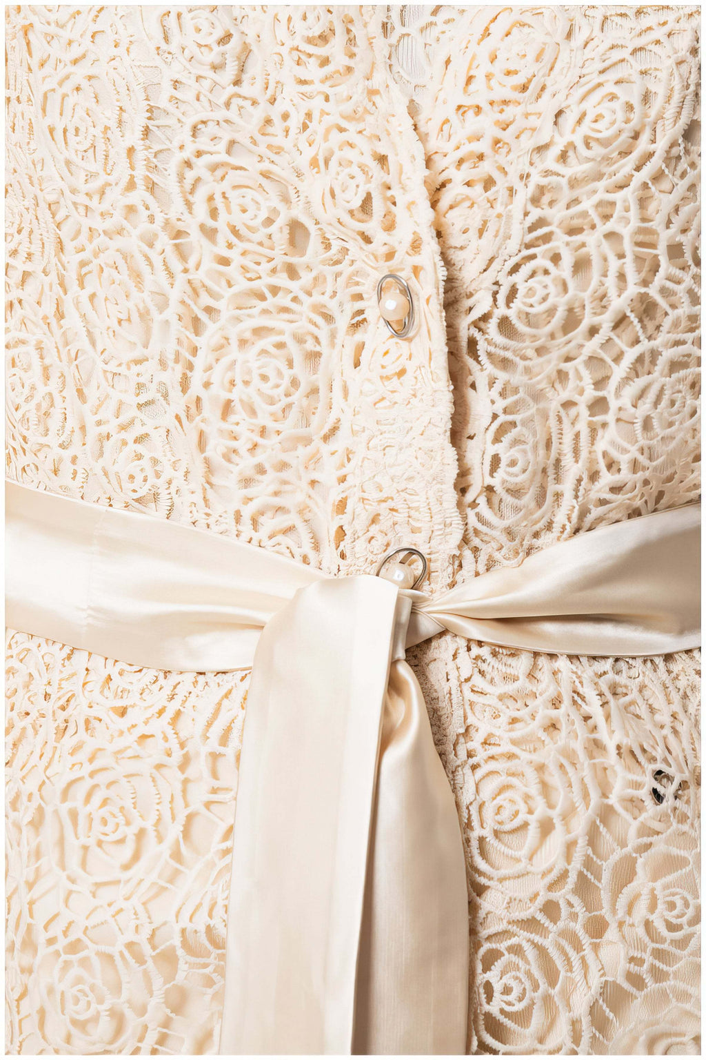 Ivory Lace Belted Sweater, Jody
