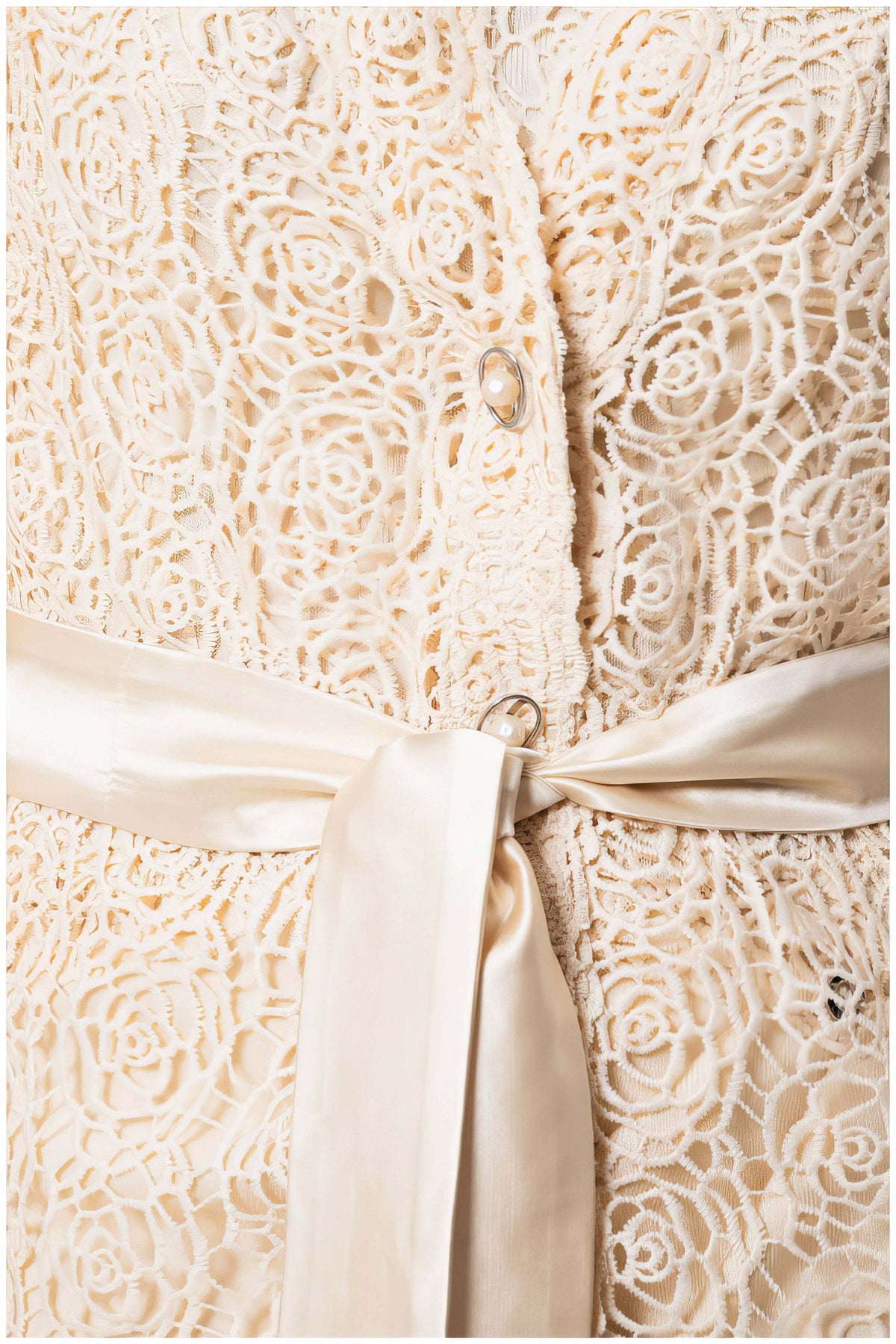 Ivory Lace Belted Sweater, Jody