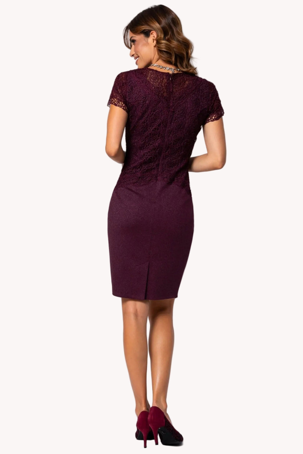 Burgundy Lace Cocktail Dress, Jody