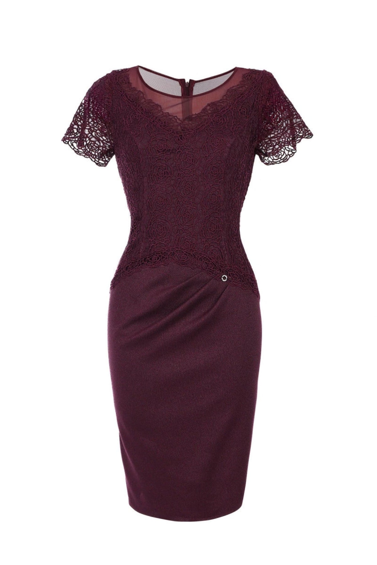 Burgundy Lace Cocktail Dress, Jody