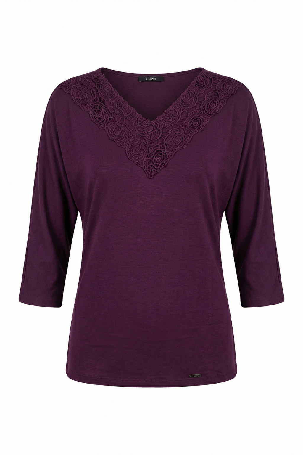 Bordeaux Lace Trim Blouse, Jody