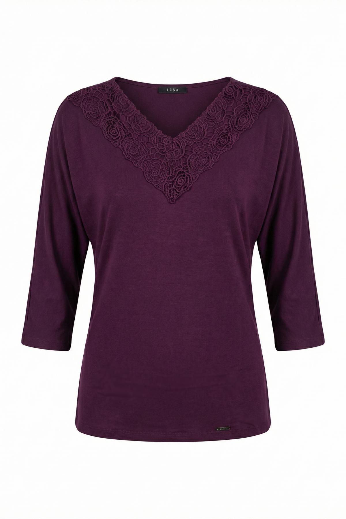Bordeaux Lace Trim Blouse, Jody
