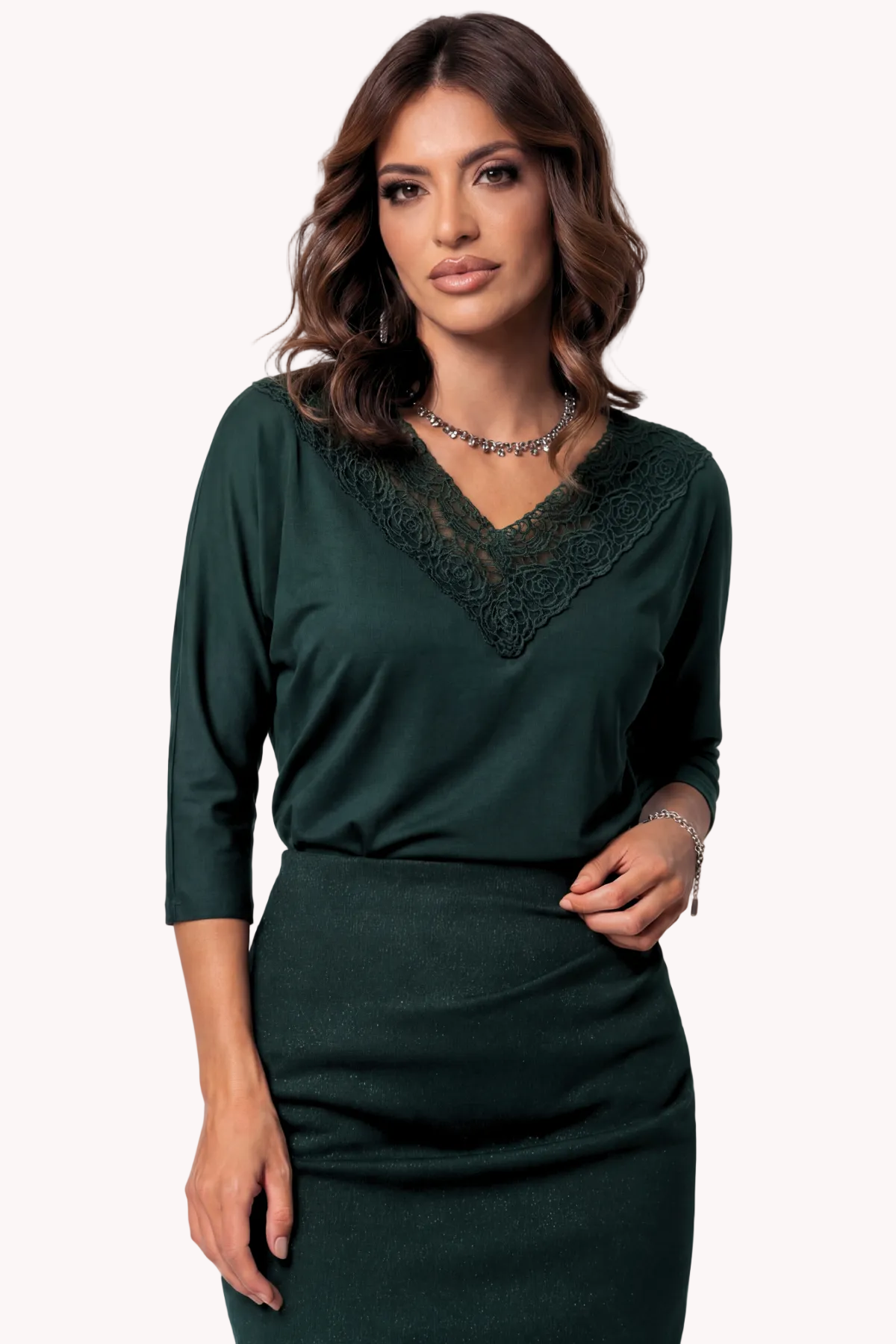 Green Elegant Lace Blouse, Jody