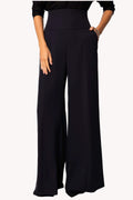 Black High Waisted Wide Leg Pants, Agatha