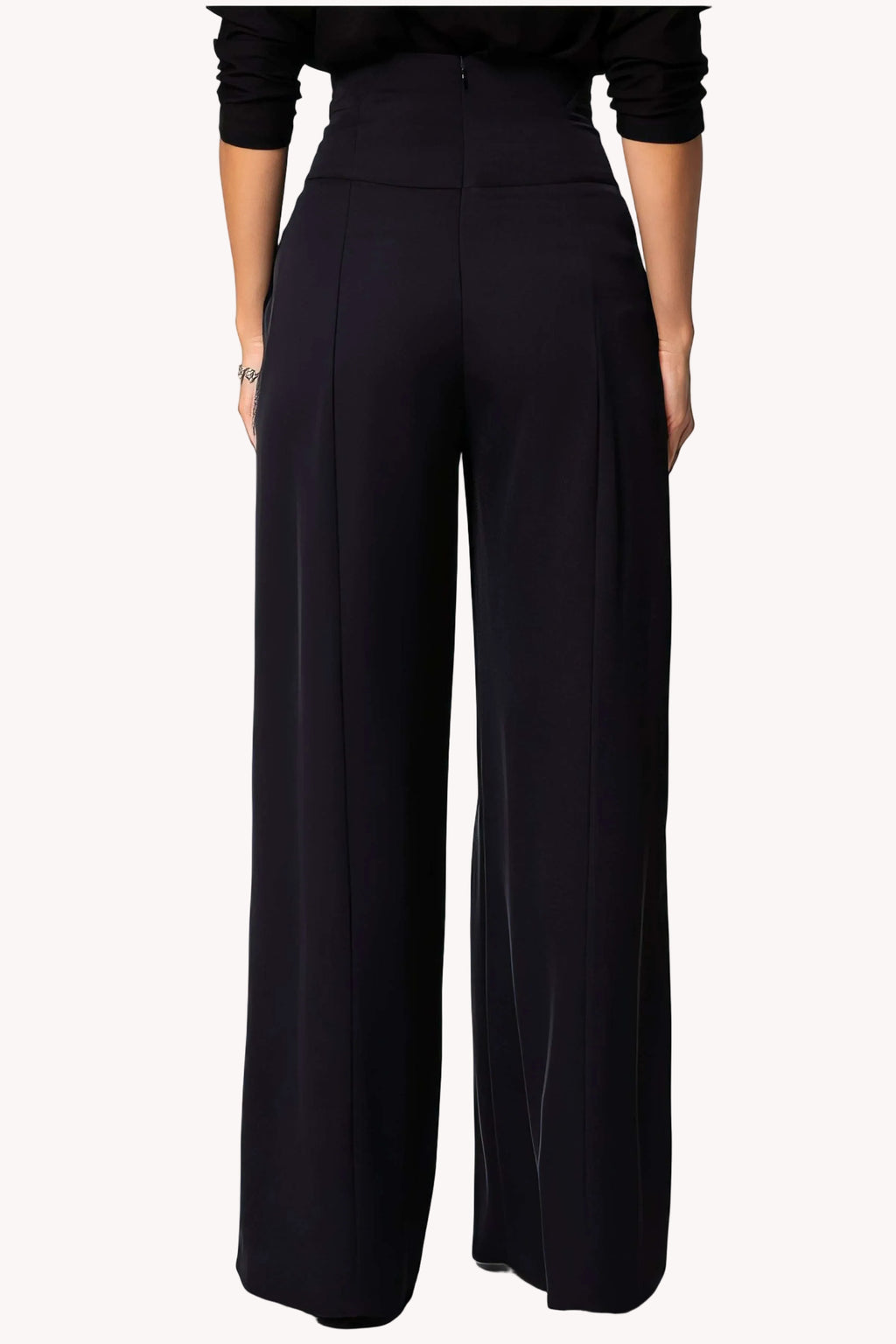 Black High Waisted Wide Leg Pants, Agatha