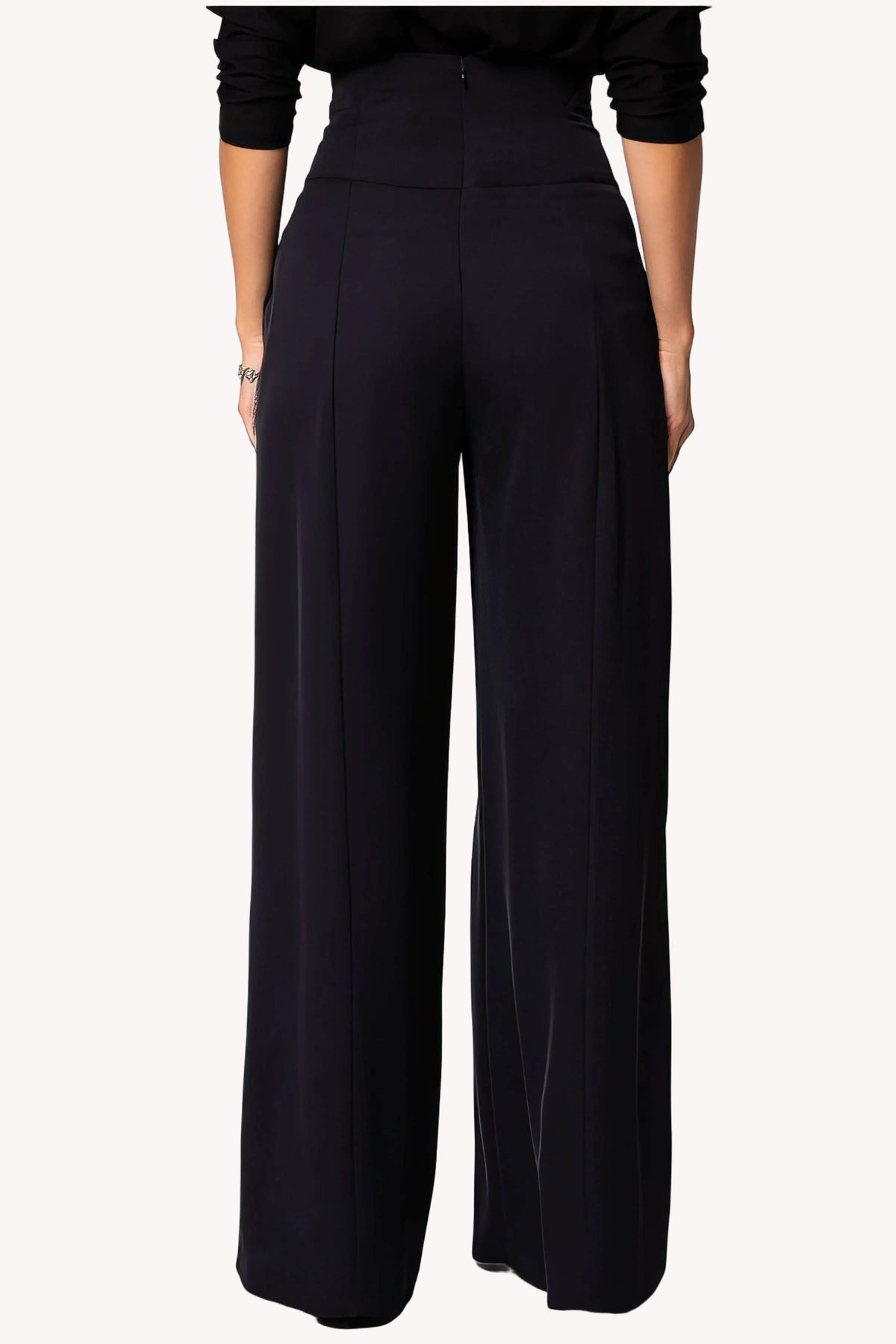 Black High Waisted Wide Leg Pants, Agatha