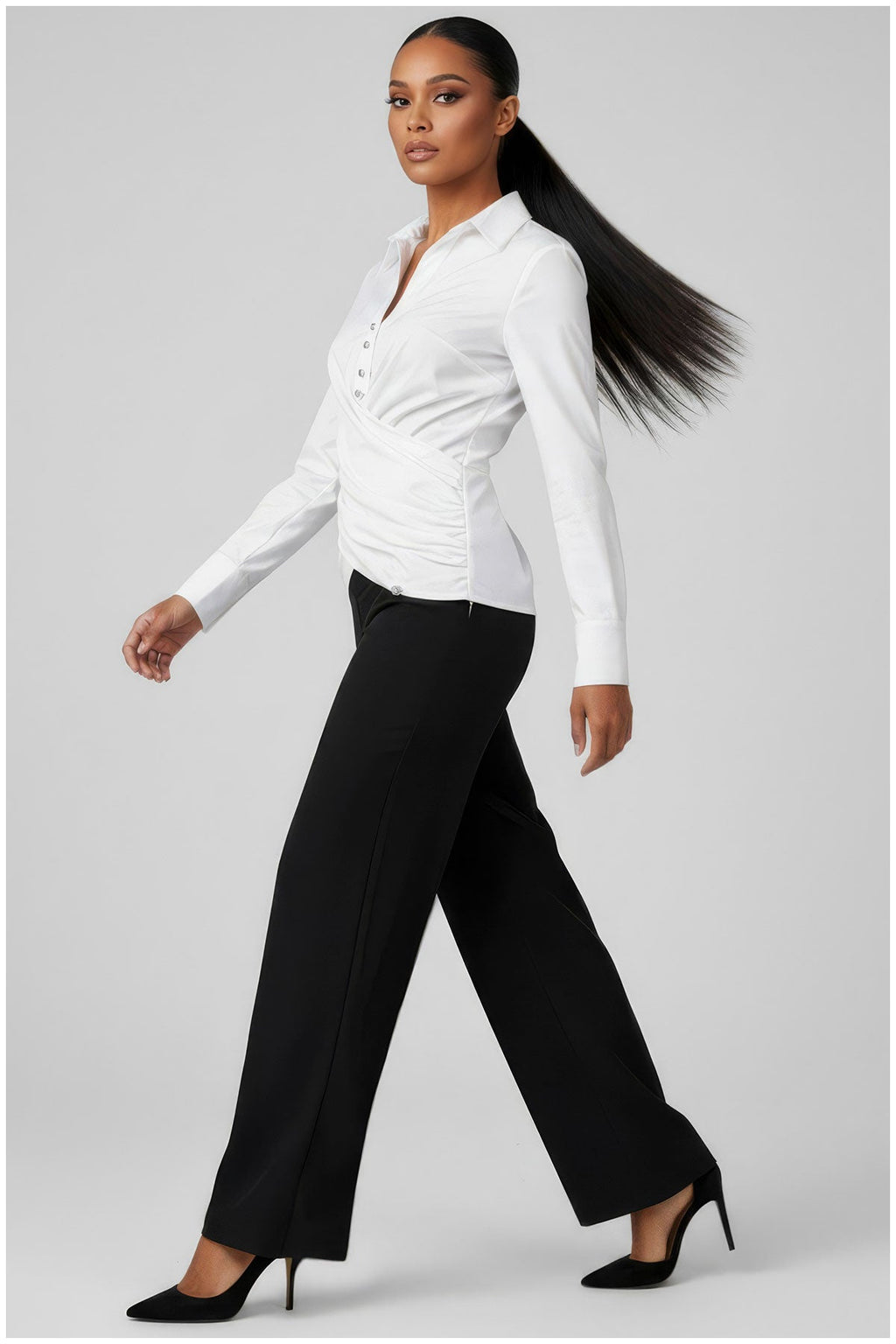 White Button Wrap Shirt, Barbara