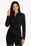 Black Button Wrap Shirt, Barbara