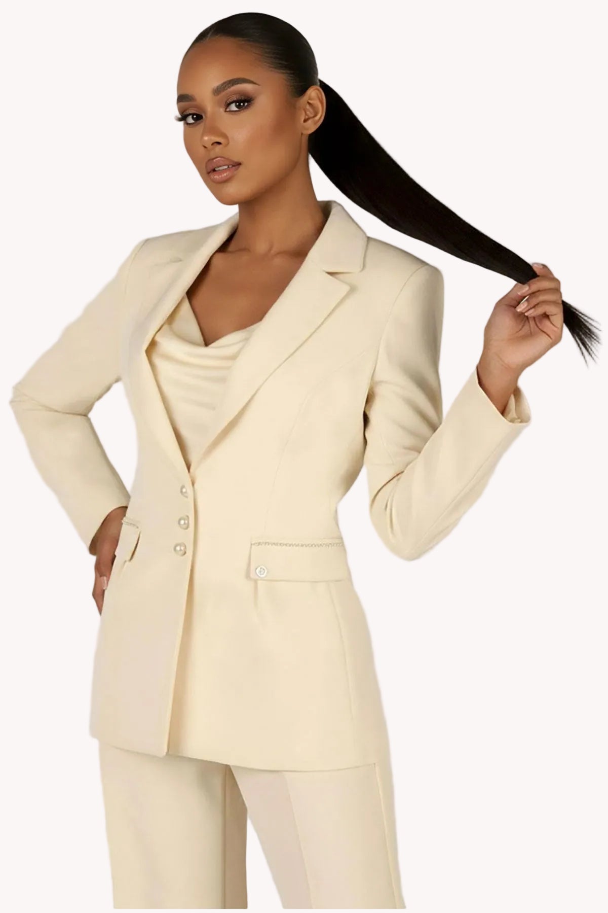 Ivory Pearl Detail Blazer, Agatha