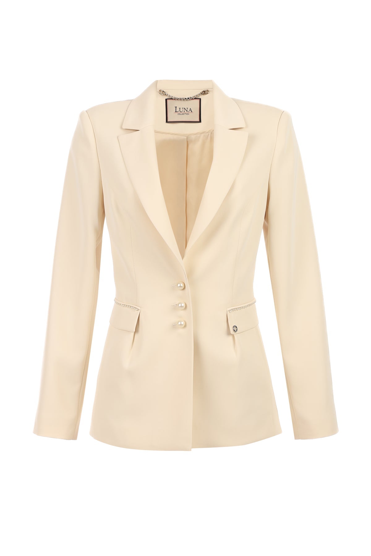 Ivory Pearl Detail Blazer, Agatha