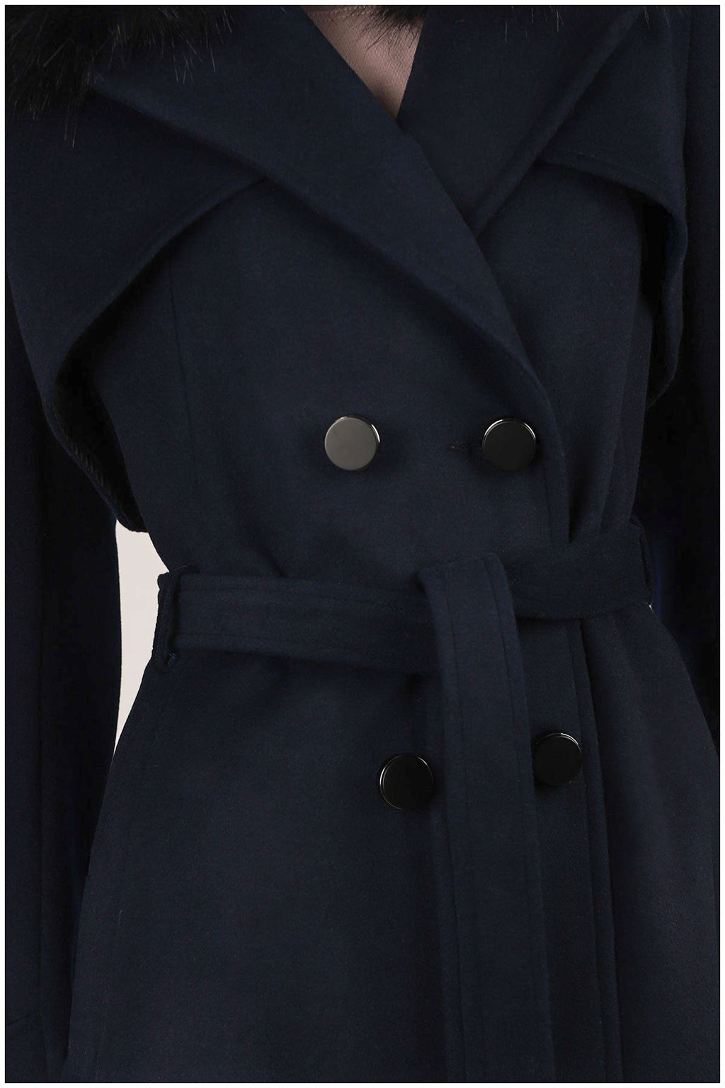 Navy Wool Trench Coat, Clara