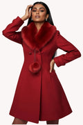 Red Wool Coat with Fur Collar, Lucy