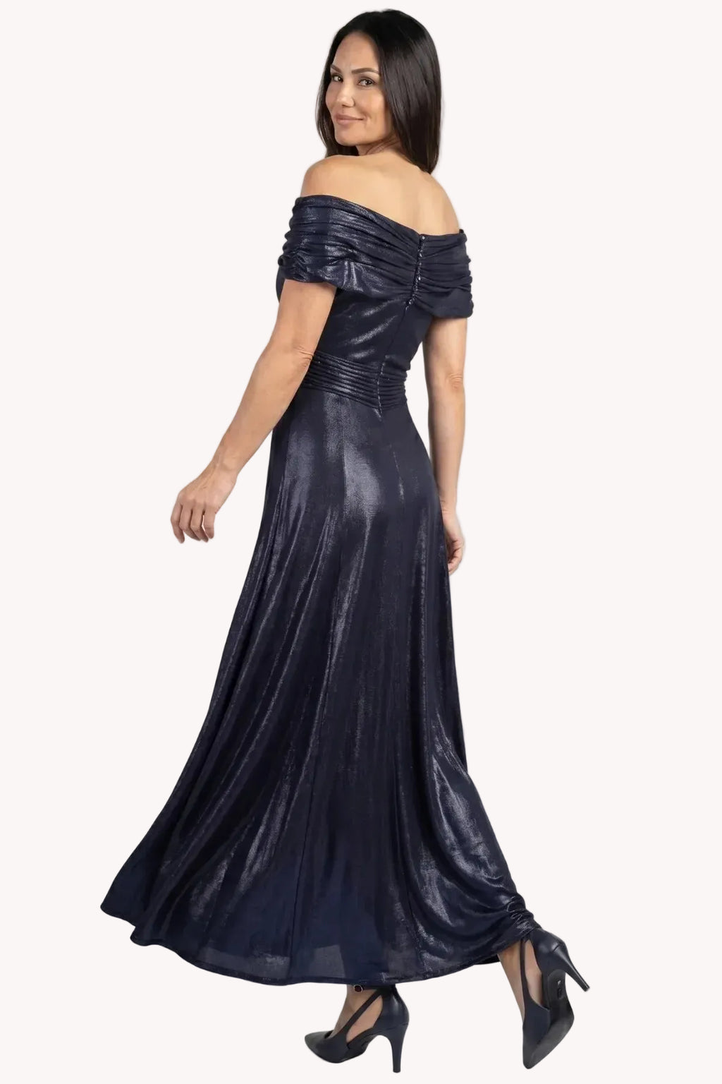Navy Off-Shoulder Maxi Gown, Iris