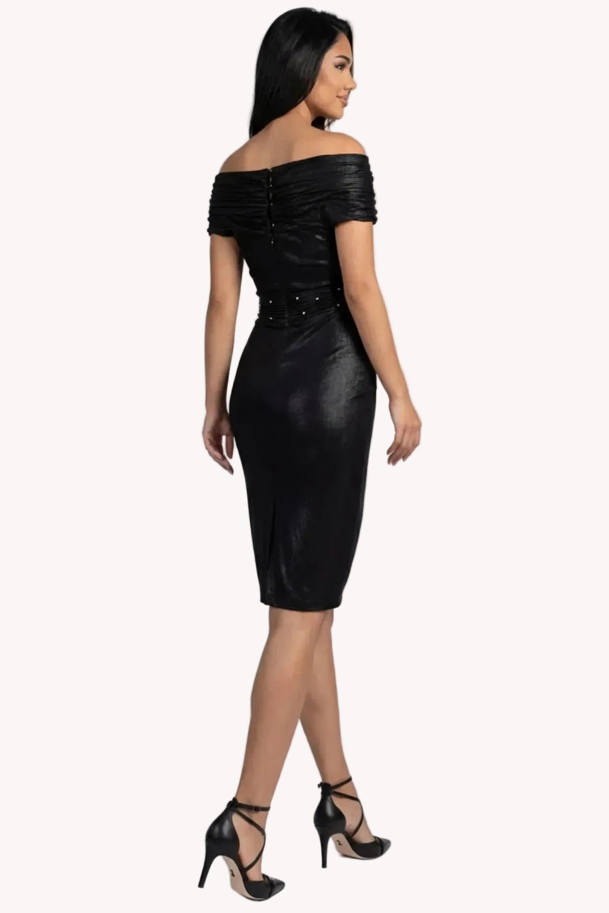 Gray Off-Shoulder Cocktail Dress, Iris