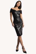 Gray Off-Shoulder Cocktail Dress, Iris