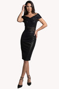 Black Off-Shoulder Cocktail Dress, Iris