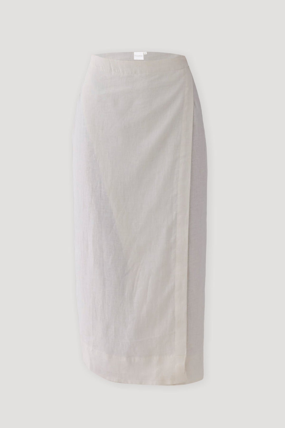 Fitted Overlap Midi Skirt in Off - White
