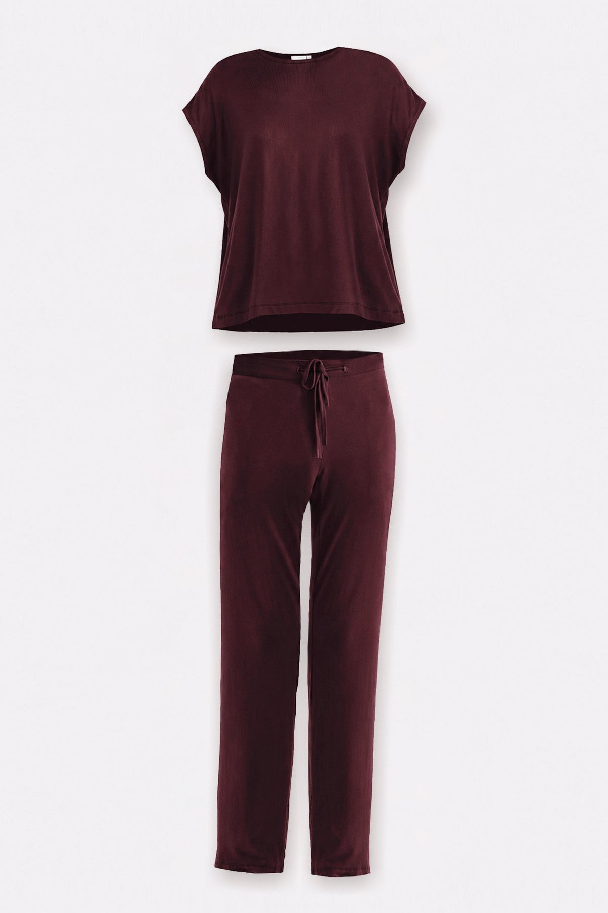 Relaxed Tee Set in Merlot