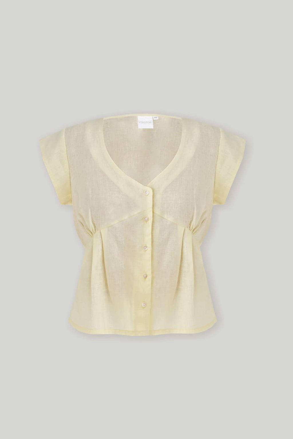 The Deep V Neck Top in Butter Lemon