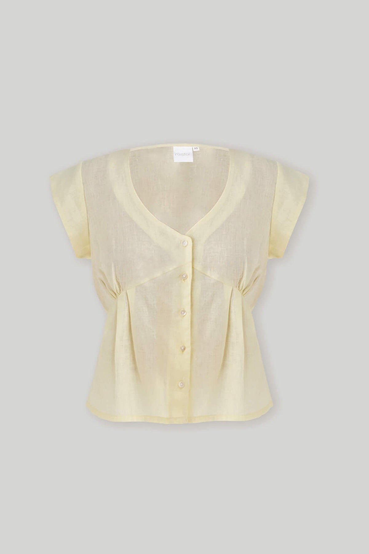 The Deep V Neck Top in Butter Lemon