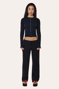 Rib Knit Pant Black