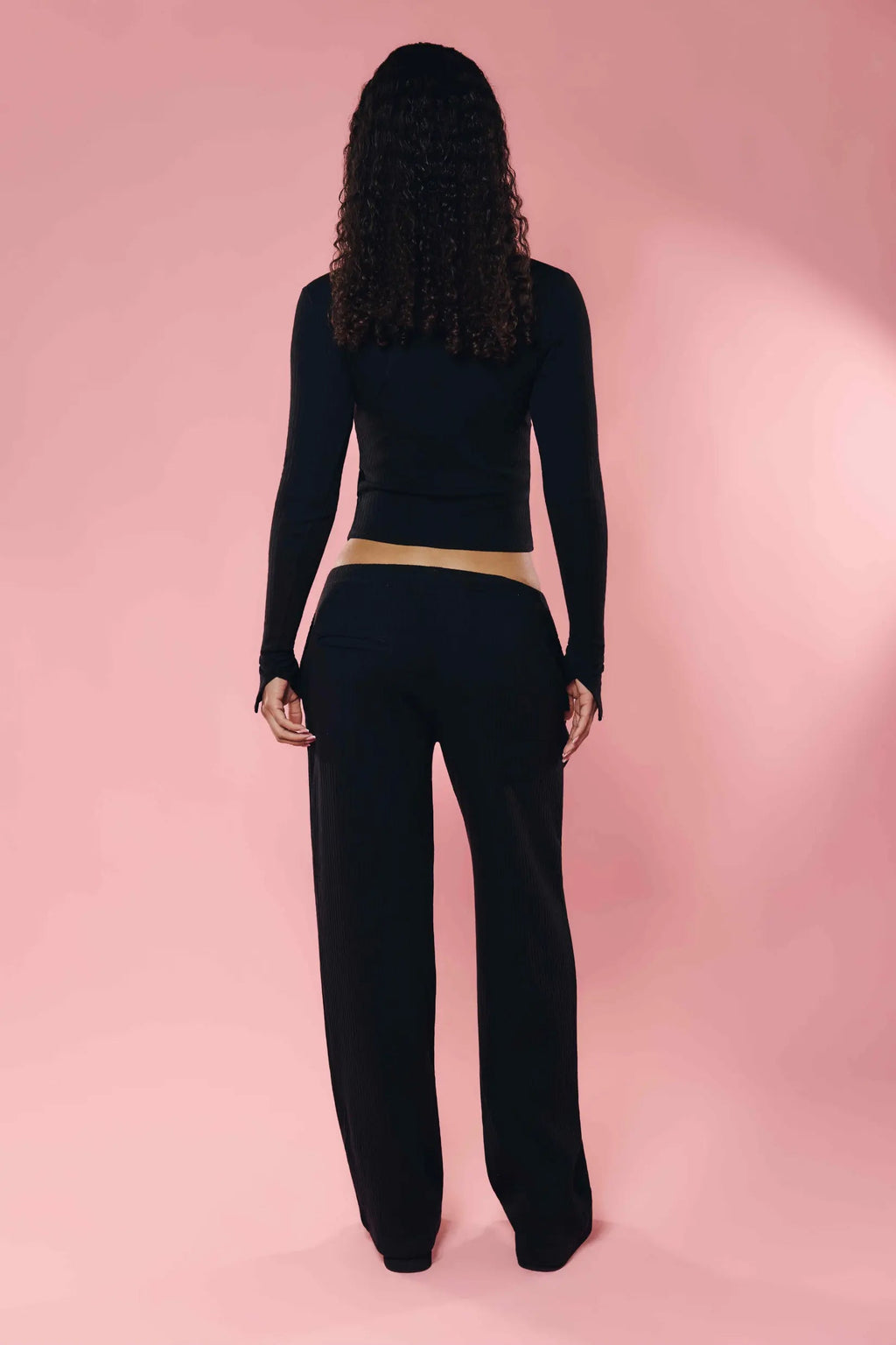 Rib Knit Pant Black
