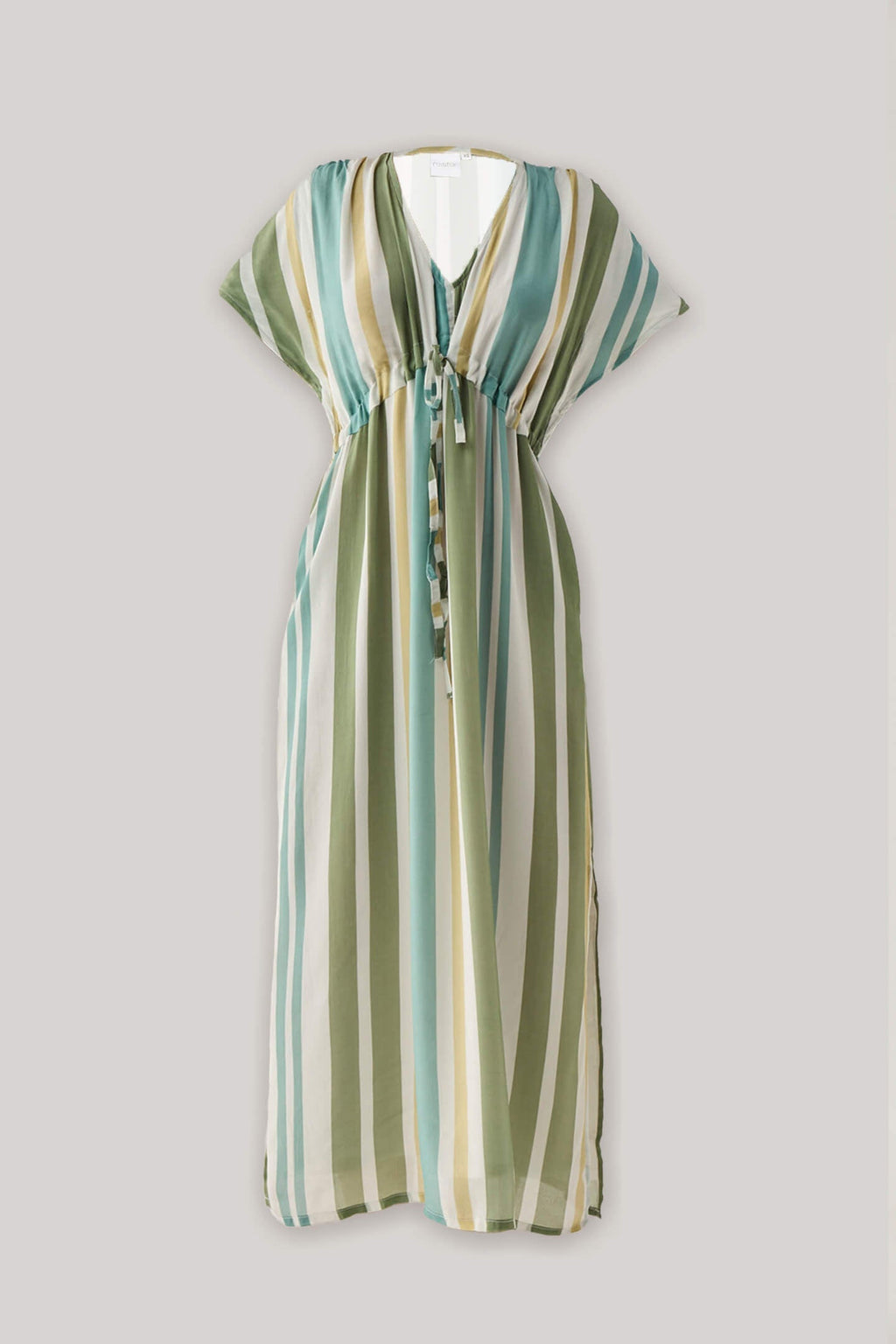 Gathered Maxi Dress in Stripes