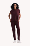 Relaxed Tee Set in Merlot