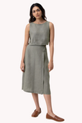 Overlap Midi Skirt in Dark Green