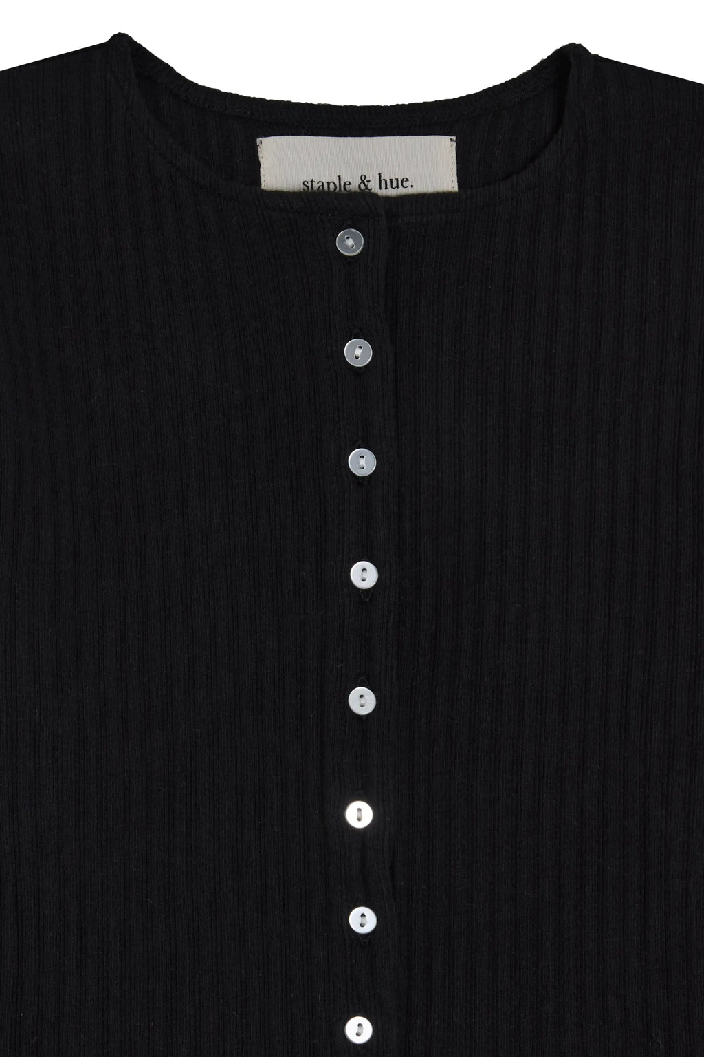 Rib Knit Cardi Black